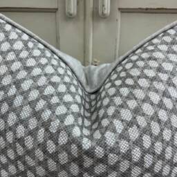Fermoie Wicker Luxury Designer Decorative Grey Beige Linen Cushion Pillow Throw Cover - thumbnail 4