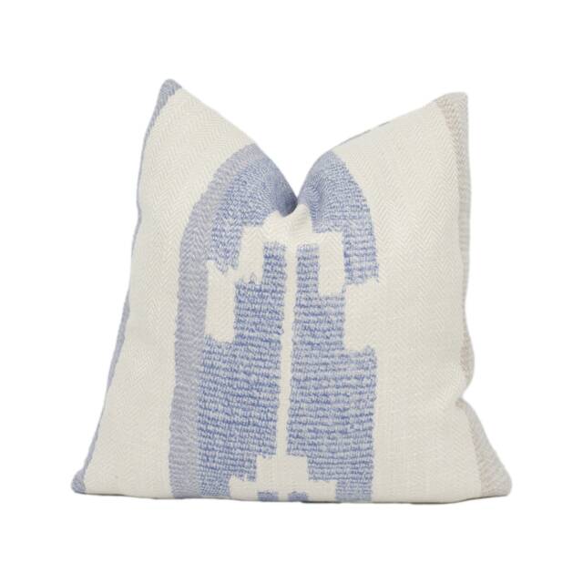 Andrew Martin - Indus Denim Rustic Woven Geometric Cushion Cover Handmade Throw Pillow Designer Home D??cor - image 1