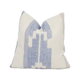 Andrew Martin - Indus Denim Rustic Woven Geometric Cushion Cover Handmade Throw Pillow Designer Home D??cor - thumbnail 1