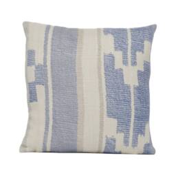Andrew Martin - Indus Denim Rustic Woven Geometric Cushion Cover Handmade Throw Pillow Designer Home D??cor - thumbnail 3