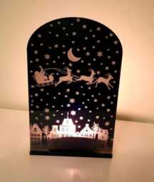 Santa's Sleigh /Reindeer Sleigh - Mirror Perspex Tea Light Candle Holder Xmas Decoration - thumbnail 3
