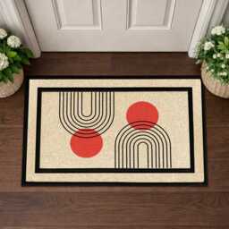 Mid-Century Modern Doormat, Colorful All-Weather Washable Rug - thumbnail 4
