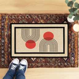 Mid-Century Modern Doormat, Colorful All-Weather Washable Rug - thumbnail 2