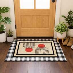 Mid-Century Modern Doormat, Colorful All-Weather Washable Rug - thumbnail 3