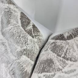 Pearl White Silver Cushion Cover - Luxury Off Velvet Pillow Metallic Foil Abstract Design Modern Sofa Decor Jarden - thumbnail 3