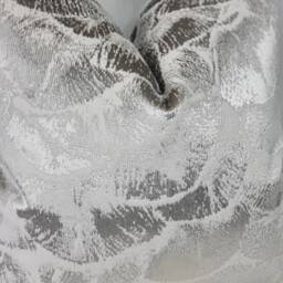Pearl White Silver Cushion Cover - Luxury Off Velvet Pillow Metallic Foil Abstract Design Modern Sofa Decor Jarden - thumbnail 4