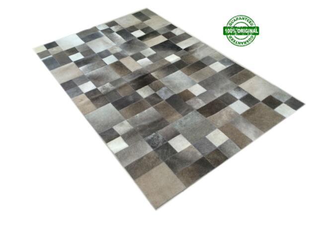 Cowhide Patchwork Rug Gray 4 Ft X 6 Ft A344 - image 1