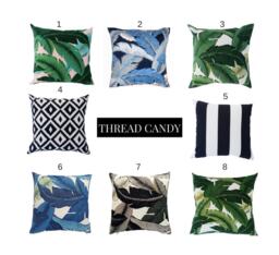 Outdoor Cushion Covers, Cover Only, Tropical Cushions, Palm Leaf Scatter Cushions, Any Size Pillow Cover, Lounge Cushions - thumbnail 1