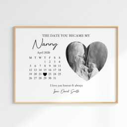 Personalised Date You Became My Nanny Wall Print - Mother's Day Child Photo A4 A3 - thumbnail 3