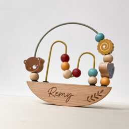 Personalised Wooden Baby Bead Maze Toy - Custom Name Montessori Rocker - thumbnail 3