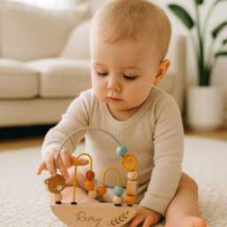 Personalised Wooden Baby Bead Maze Toy - Custom Name Montessori Rocker - thumbnail 2