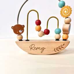Personalised Wooden Baby Bead Maze Toy - Custom Name Montessori Rocker - thumbnail 4