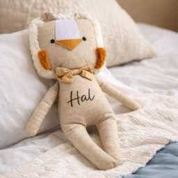 Personalised Cotton Lion Soft Toy - Custom Name Keepsake