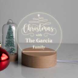 Personalised Mini Led Desk Lamp, Christmas Decoration, Family Xmas Gift, Home Office Accessories, Small Light For - thumbnail 3
