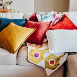 Aegean Blue Velvet Cushion Cover With Flange Edging - thumbnail 3