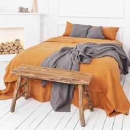 Linen Throw Blanket, Wedding Gift, Organic Stonewashed Waffle Linen Rustic Picnic Home Decor Valentines Day Gift - thumbnail 3