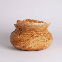 Unique Orange Travertine Vase/One-Of-A-Kind Centerpiece Home Decoration Marble Accessories Gift - thumbnail 2