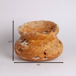 Unique Orange Travertine Vase/One-Of-A-Kind Centerpiece Home Decoration Marble Accessories Gift - thumbnail 3