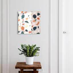 Colorful Chaos Wall Mounted Key Cabinet, Orange Industrial Box, Abstract Abstraction, For Lovers Of Modern Design