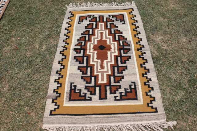 Navajo Rug Southwestern Hand Woven Rugs Kilim Dhurry Wool 3x5 Ft Geometric Tribal Bohemian Home Decor Native American - image 1