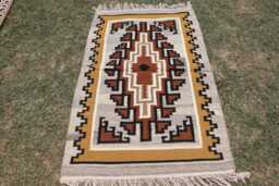 Navajo Rug Southwestern Hand Woven Rugs Kilim Dhurry Wool 3x5 Ft Geometric Tribal Bohemian Home Decor Native American - thumbnail 1