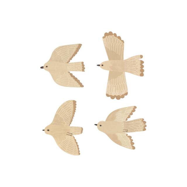 Birds Fabric Wall Stickers - Removable & Reusable - image 1