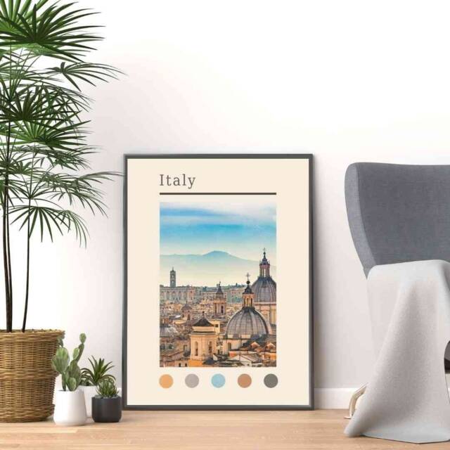 Rome Italy Travel Poster Vintage Landmark Art Print - image 1