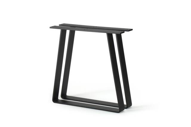 2 X Trapezoid Metal Table Legs For Coffee Or Bench, 4cm Flat Bar Steel, Industrial Loft Furniture - image 1
