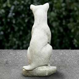 White Cat Sculpture Concrete Kitten Statue Outdoor Kitty Figure Cement Animal Decoration Kitty Lover Gift Handmade Ornament Yard Art - thumbnail 4