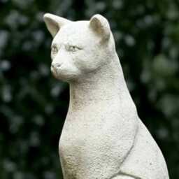 White Cat Sculpture Concrete Kitten Statue Outdoor Kitty Figure Cement Animal Decoration Kitty Lover Gift Handmade Ornament Yard Art - thumbnail 2