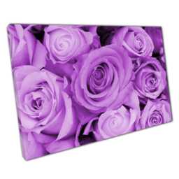 Romantic Pastel Purple Lilac Rose Bouquet Canvas Wall Art Print For Home Office Decor - thumbnail 1