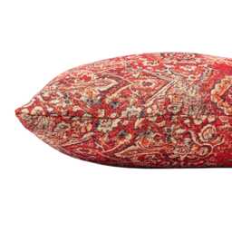 Regal Tapestry Extra-Large Cushion. Warm Tones in Red, Grey & Brown Geometric Print. 23X23 - thumbnail 2