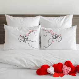 Long Distance Relationship Pillow Covers Ldr Gift For Boyfriend Girlfriend Valentine's Day Boldloft Love Has No Couple Pillowcases