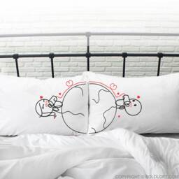Long Distance Relationship Pillow Covers Ldr Gift For Boyfriend Girlfriend Valentine's Day Boldloft Love Has No Couple Pillowcases - thumbnail 3