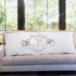 Long Distance Relationship Pillow Covers Ldr Gift For Boyfriend Girlfriend Valentine's Day Boldloft Love Has No Couple Pillowcases - thumbnail 2