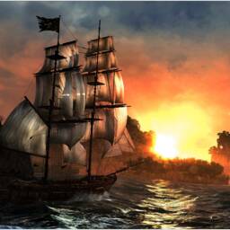 Pirate Ship Galleon Sea Sunset Large Canvas Art Print Gift A0 A1 A2 A3 A4 - thumbnail 2