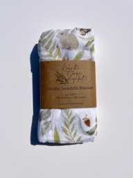Woodland Swaddle Blanket - Animal Muslin Baby - thumbnail 1