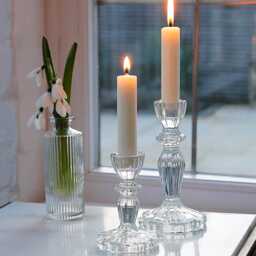 Clear Glass Ruffle Edge Candlestick - thumbnail 2