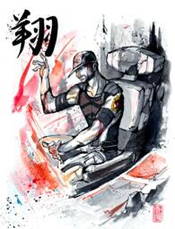 8x10 Print Mass Effect Jeff Joker Moreau Japanese Calligraphy Soar - thumbnail 1