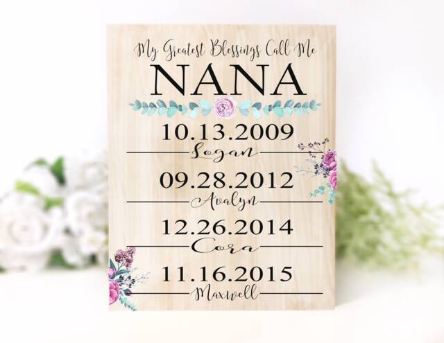 Mother's Day Gift For Grandma From Grandchildren Personalized Mothers Nana Grand Kids Wall Art Keepsake - image 1
