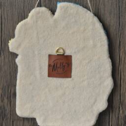 Handmade Punch Needle Wall Hanging Abstract Floral Decor - thumbnail 4