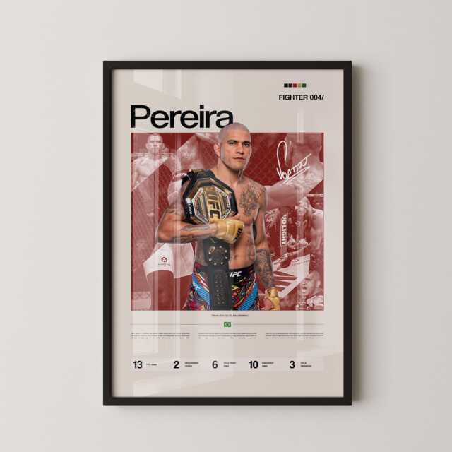 Alex Pereira Poster, Ufc Inspired Mma Wall Art, Fighter Legacy Print, Poatan Combat Sports Gym Decor Gift - image 1
