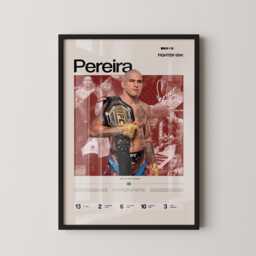 Alex Pereira Poster, Ufc Inspired Mma Wall Art, Fighter Legacy Print, Poatan Combat Sports Gym Decor Gift - thumbnail 1