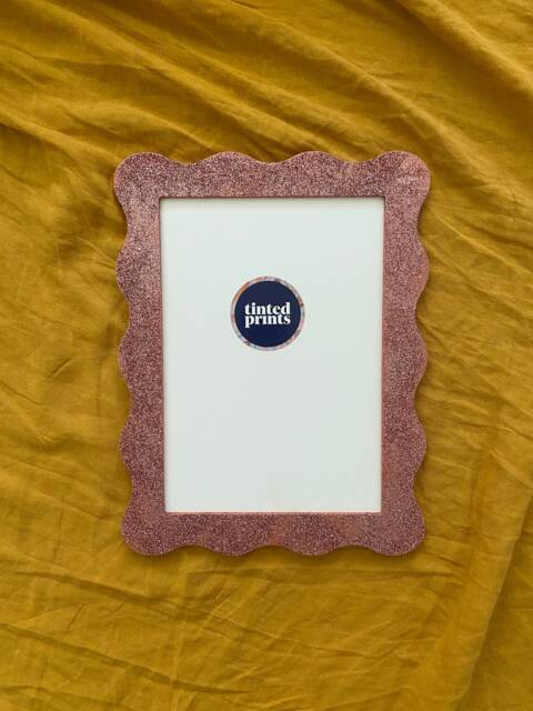Wavy Picture Frame A4 - Pink Glitter Free Shipping Australia Gallery Wall Unique Home Decor Gift Australian Made - image 1