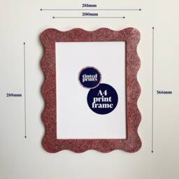 Wavy Picture Frame A4 - Pink Glitter Free Shipping Australia Gallery Wall Unique Home Decor Gift Australian Made - thumbnail 2