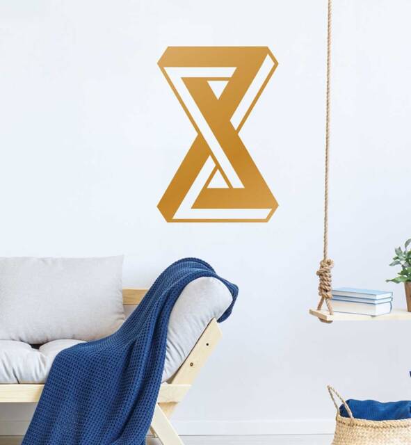 Optical Illusion Hourglass Wall Sticker Decal - Illustration Stickers, Animals Decals, Home Decor, Art
