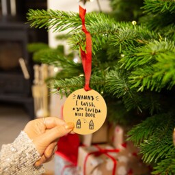 Grandma I Wish You Lived Next Door Gold Christmas Decoration - thumbnail 2