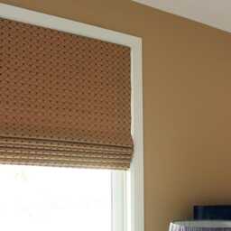 Golden Red Geometric Trellis Jacquard Fabric Flat Roman Shade - Cl1187 - thumbnail 3