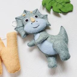 Personalized Dinosaur Felt Name Banner, Dino Nursery Decoration, Baby Garland, Kids Wall Hanging - thumbnail 4