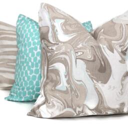 Tan Zebra Linen Pillow Cover Kravet Kate Spade Mona Fabric 18x18 Rts - thumbnail 3